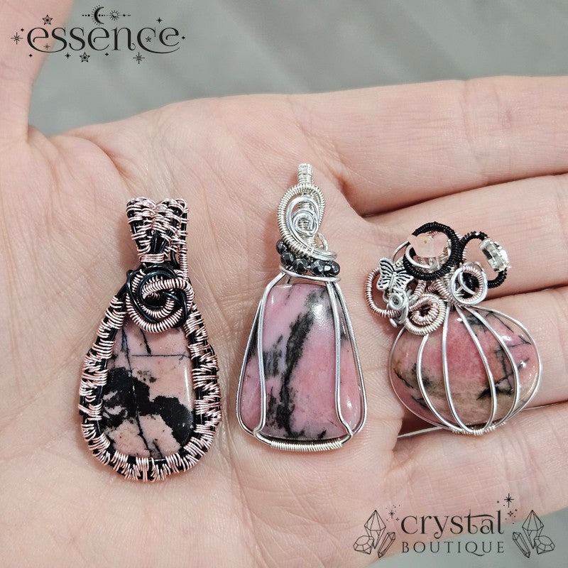 Rhodonite Wire Wrapped Pendants