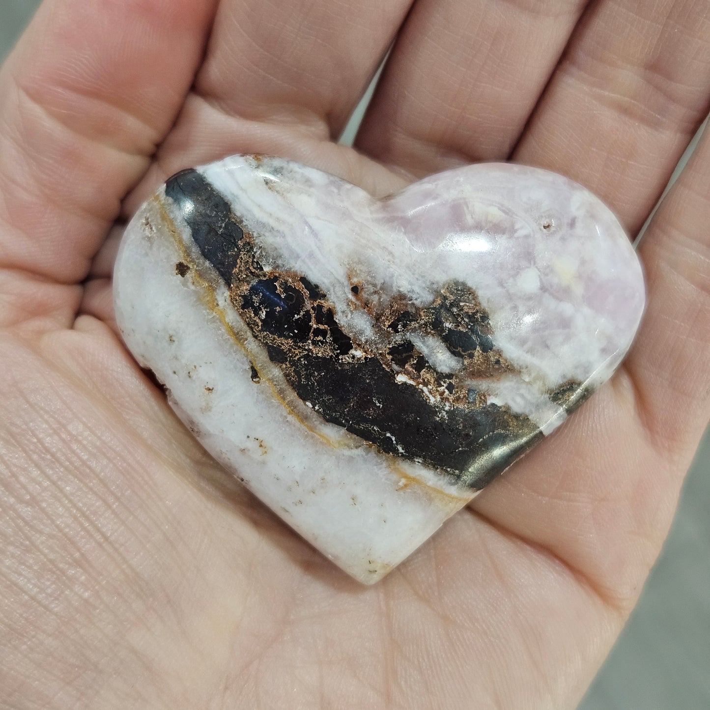 Pink Aragonite Heart