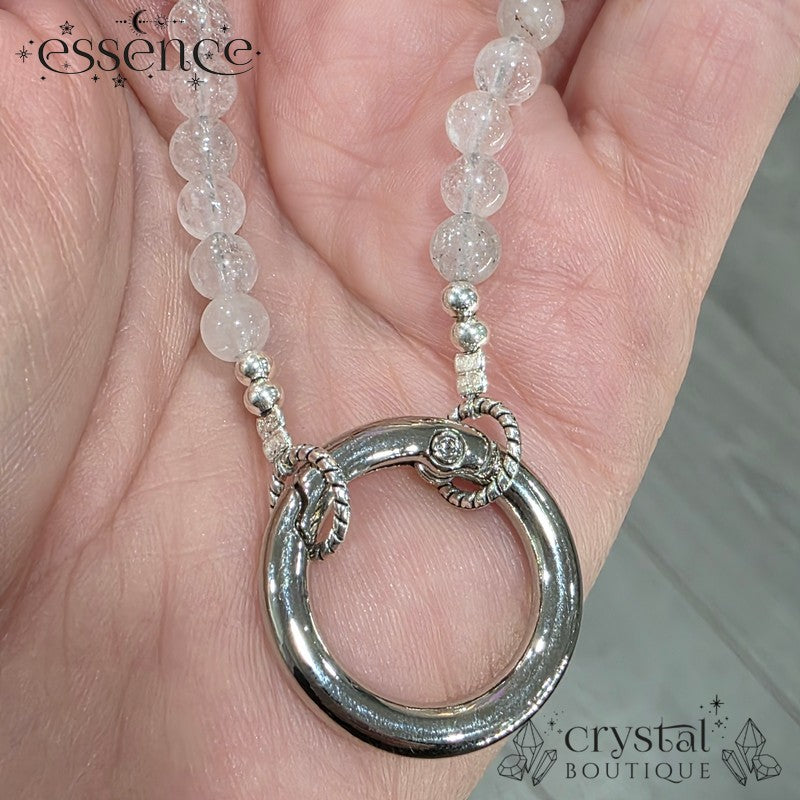 Strawberry Quartz & Clear Quartz Phone Chain
