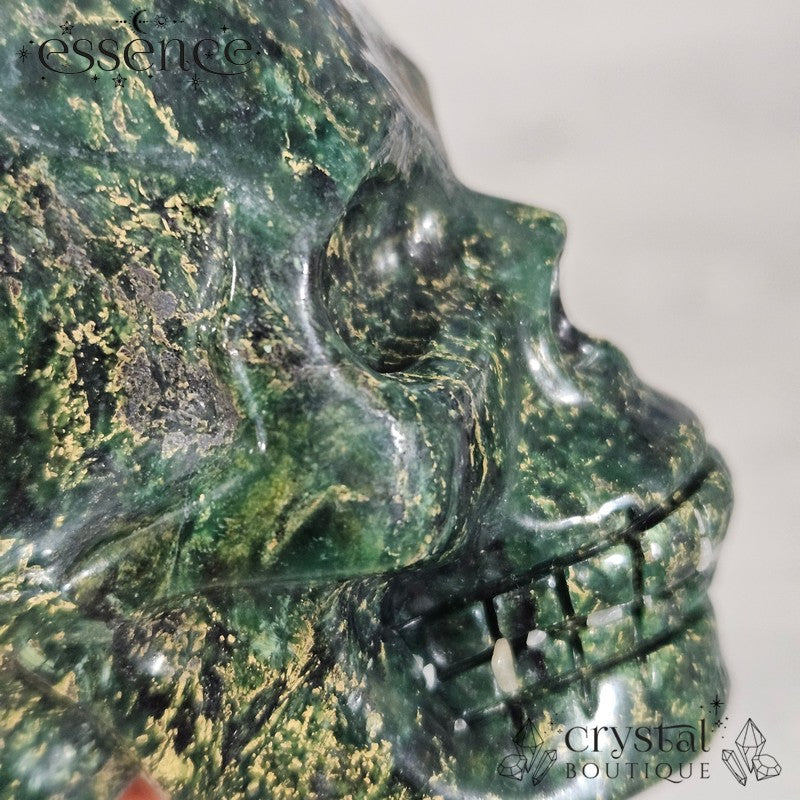 African Emerald Jasper Skull