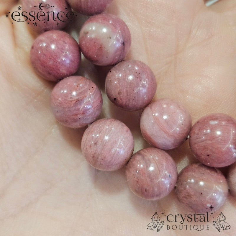 Pink Petrified Wood Bead Bracelet