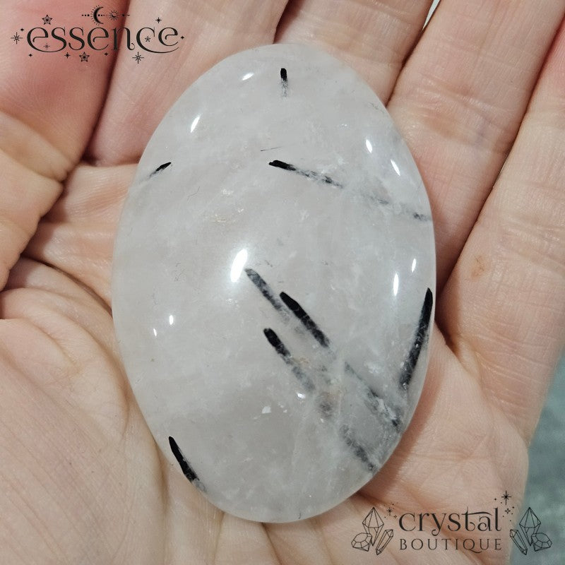 Tourmalated Quartz Palm Stones
