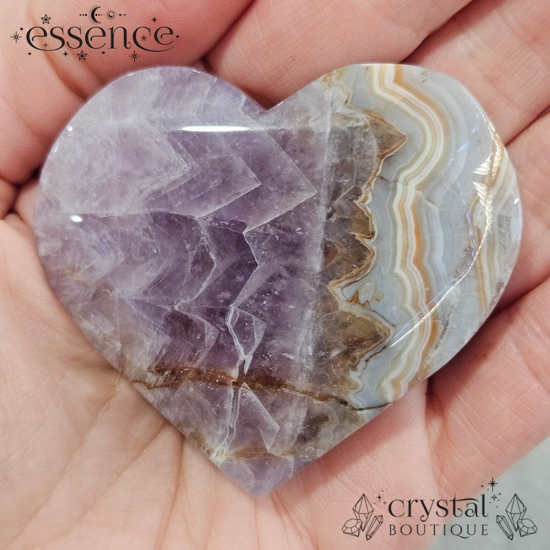 Amethyst & Crazy Lace Agate Hearts