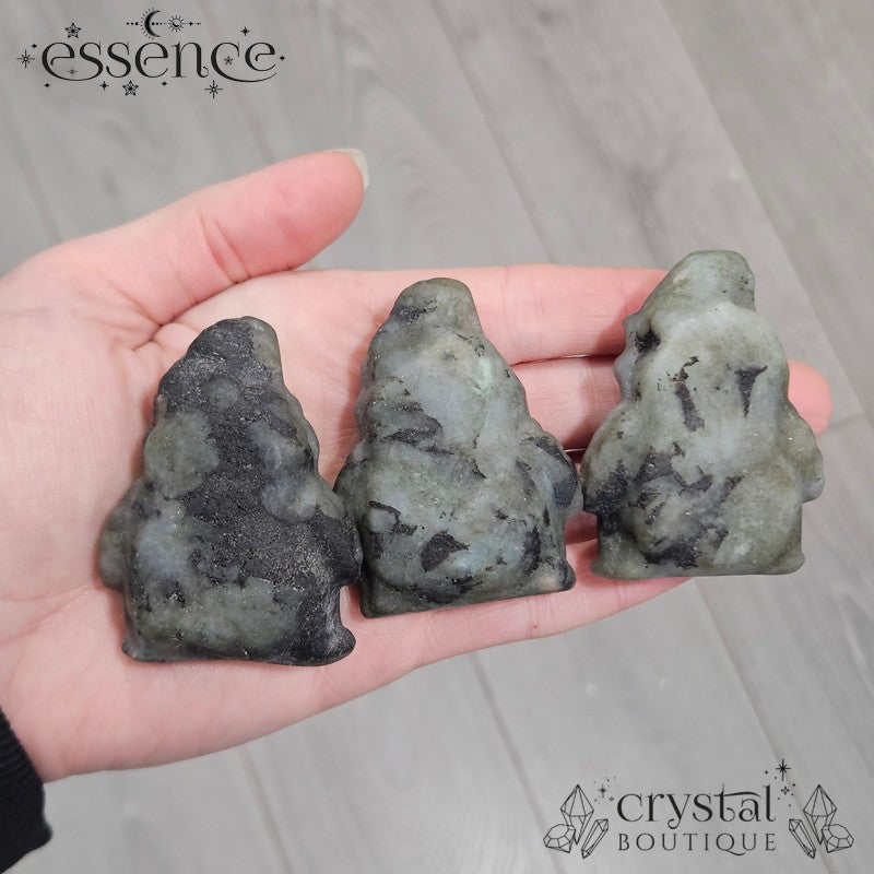 Labradorite Oogie Boogie Carvings (with Black Tourmaline)