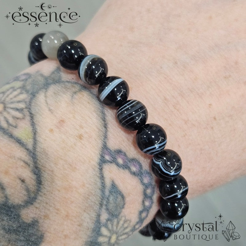 Black Banded Agate Bracelets