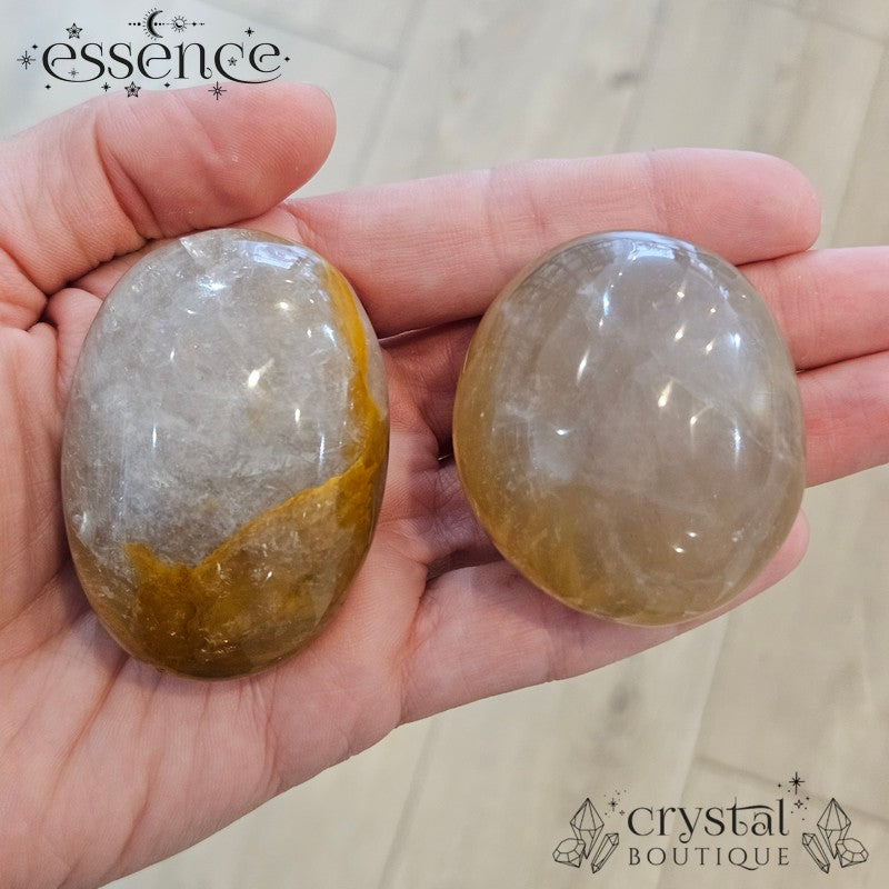 Golden Healer in Smoky Quartz Palm Stones