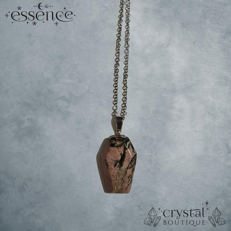 Rhodonite Coffin Necklace