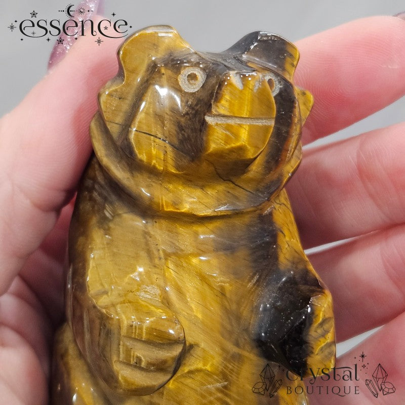 š» Tigerās Eye Bear ā Hand-Carved in Brazil 229g