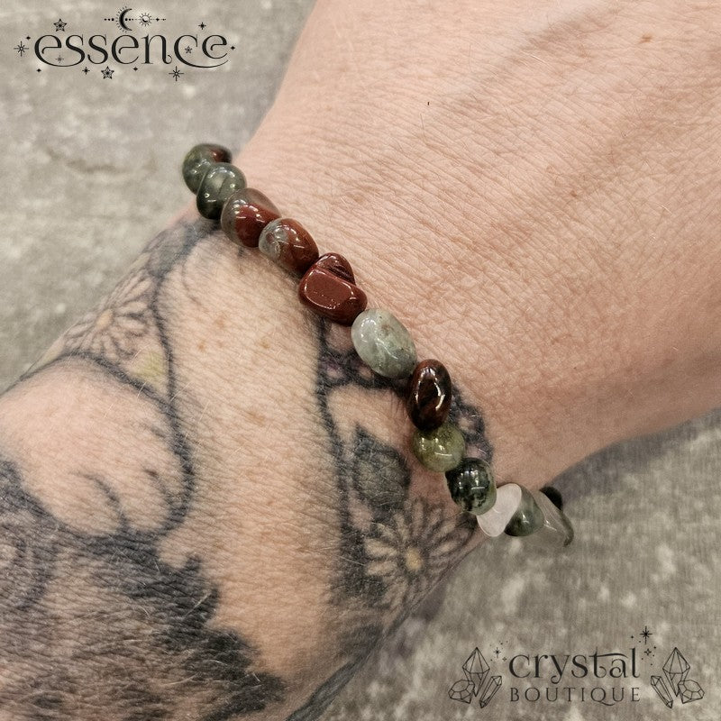 Bloodstone Crystal Chip Bracelet