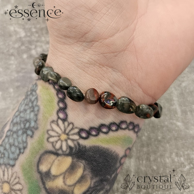 Bloodstone Crystal Chip Bracelet