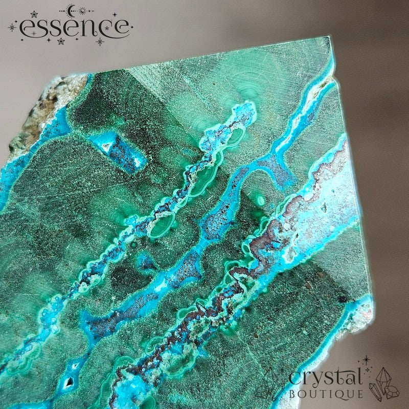 Chrysocolla & Malachite Slice/Tower