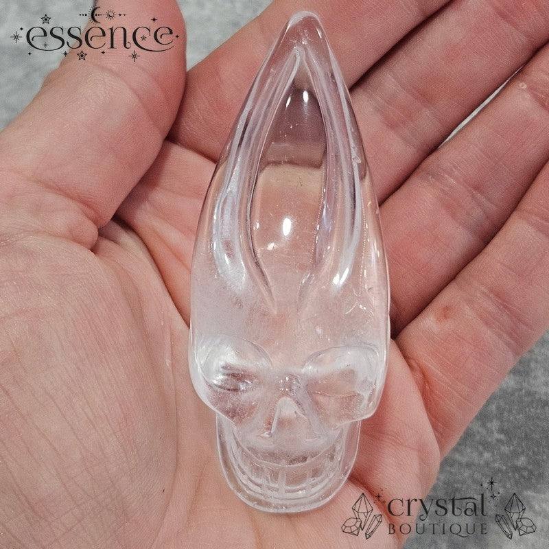 Clear Quartz Traveller Skull (hand Carved Brazil) Weird But Wise. 99g
