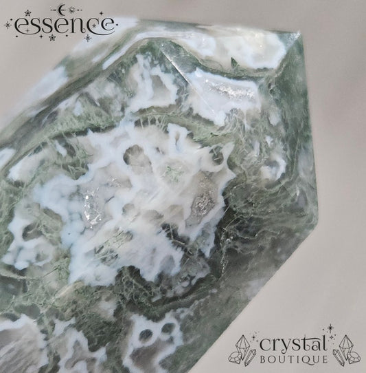 Moss Agate Tower- 🌿 Shadow Ferns| 146g