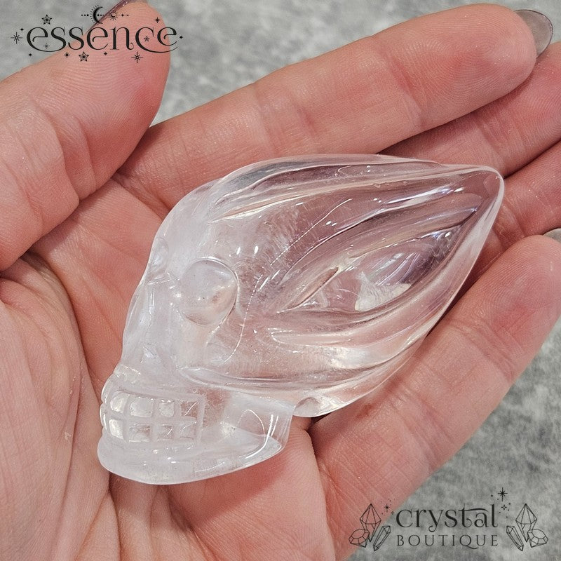 Clear Quartz Traveller Skull (hand Carved Brazil) Weird But Wise. 99g