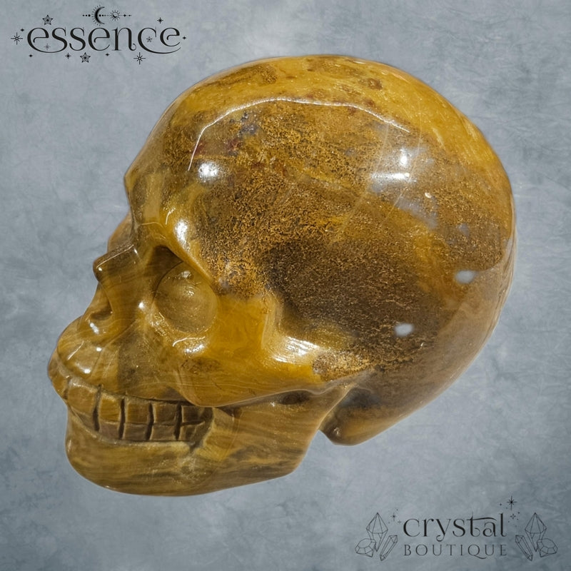 Ocean jasper/ Moss agate skull (Golden Grove)