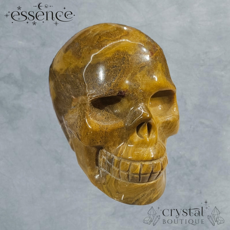 Ocean jasper/ Moss agate skull (Golden Grove)
