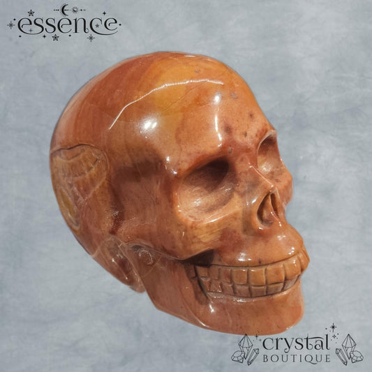 Ocean Jasper Skull With Brain (Ember Bloom)