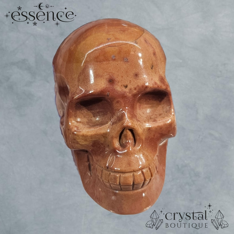 Ocean Jasper Skull With Brain (Ember Bloom)