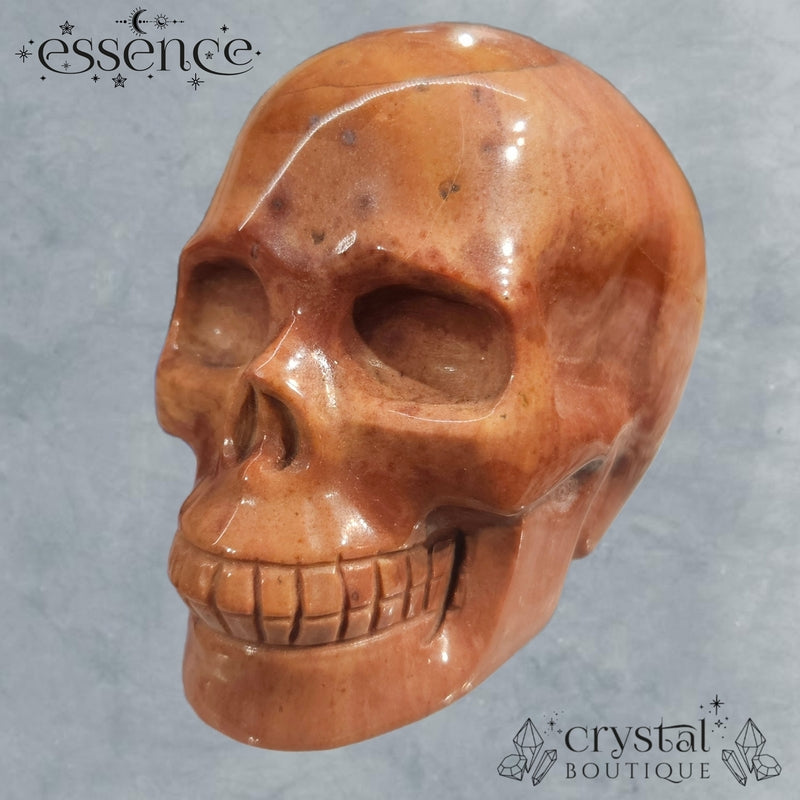 Ocean Jasper Skull With Brain (Ember Bloom)