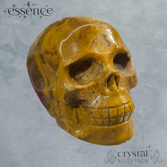 Ocean Jasper and Moss Agate Skull