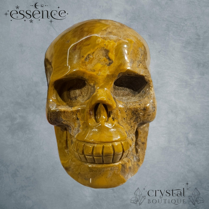 Ocean Jasper and Moss Agate Skull