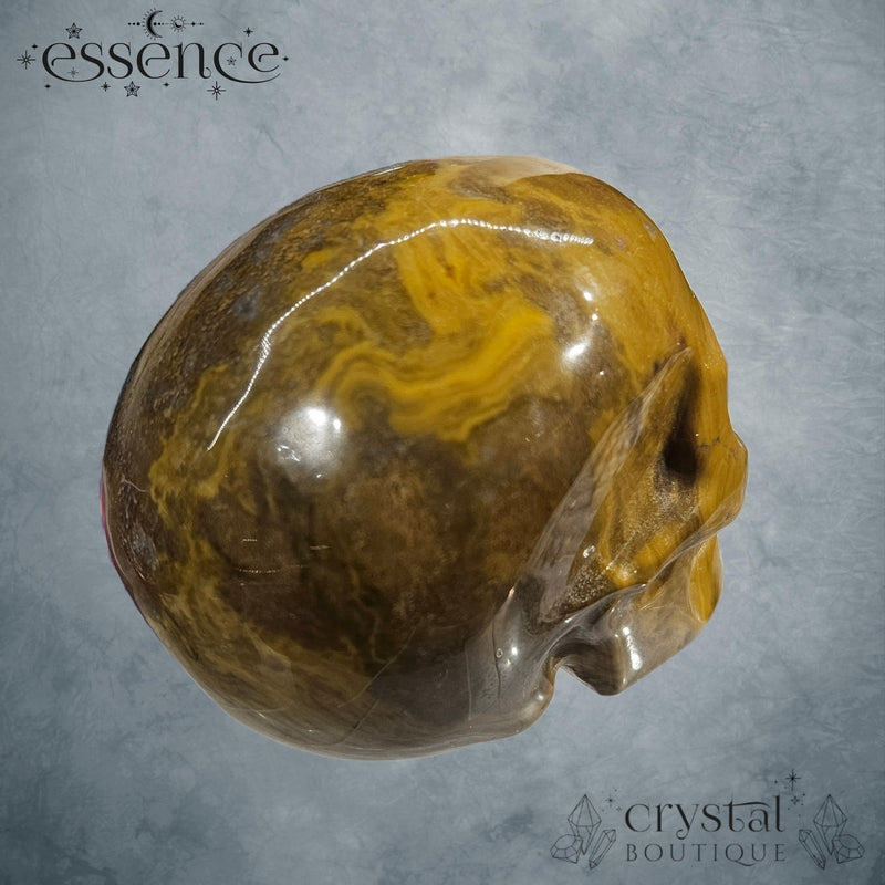 Ocean Jasper and Moss Agate Skull