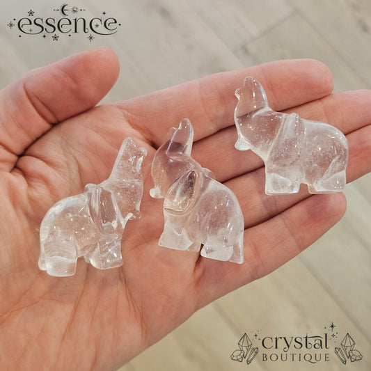 Clear Quartz Elephants
