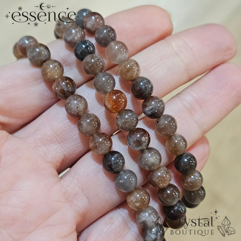 Black Moonstone with Sunstone Bracelet