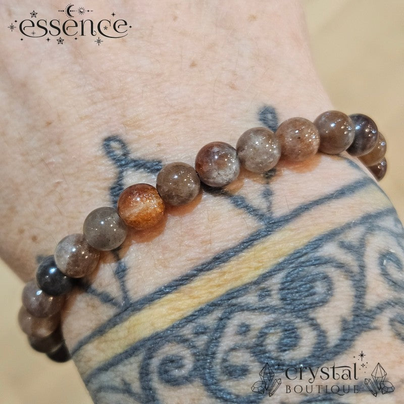 Black Moonstone with Sunstone Bracelet