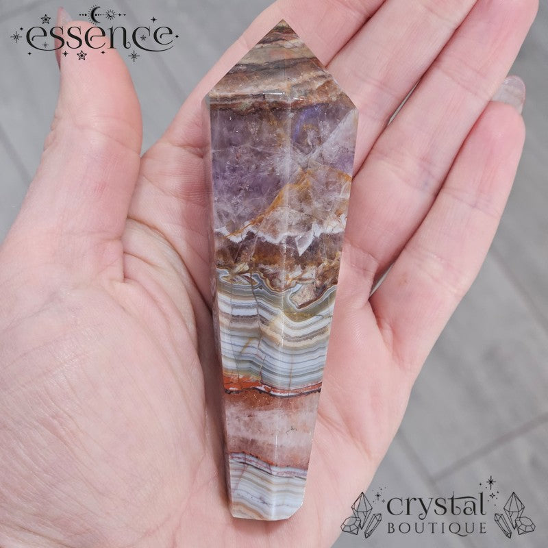 Amethyst & Crazy Lace Agate Wand 108g
