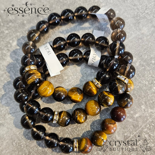 Smoky Quartz With Tigers Eye Bracelet