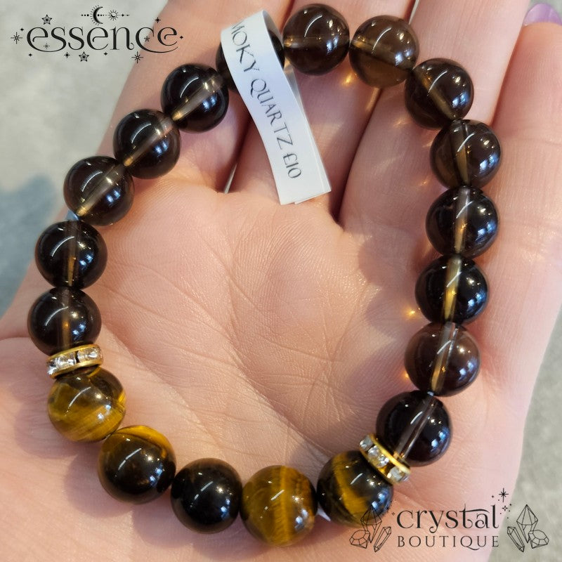 Smoky Quartz With Tigers Eye Bracelet