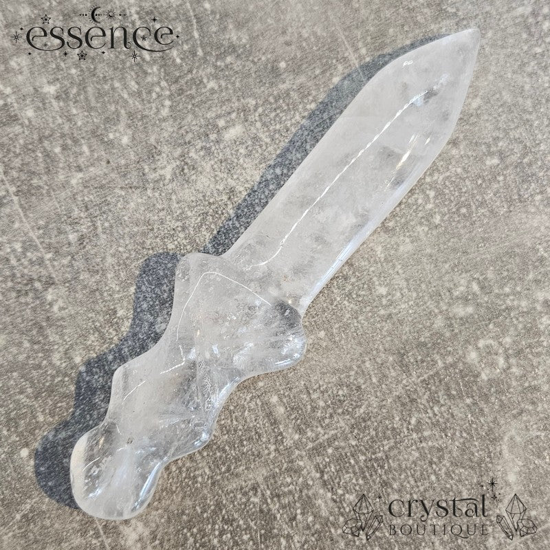 Clear Quartz Dagger Carving