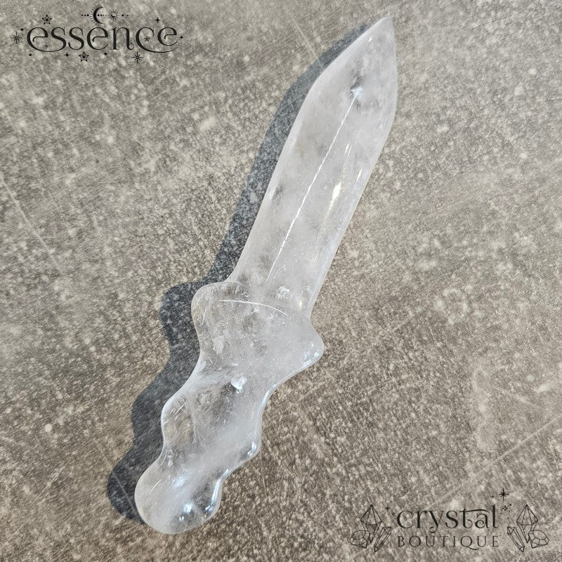 Clear Quartz Dagger Carving