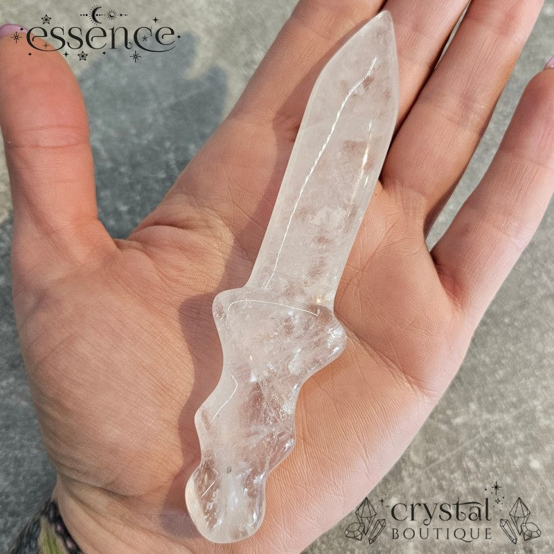 Clear Quartz Dagger Carving