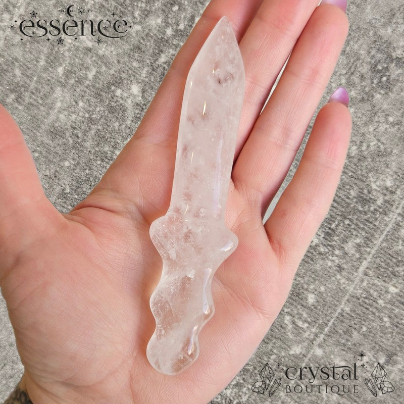 Clear Quartz Dagger Carving