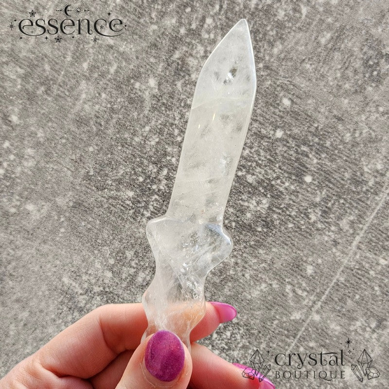 Clear Quartz Dagger Carving