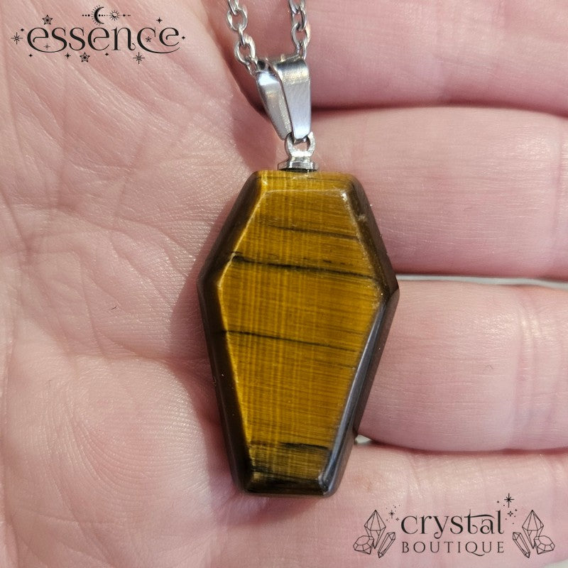 Tigers Eye Coffin Necklace