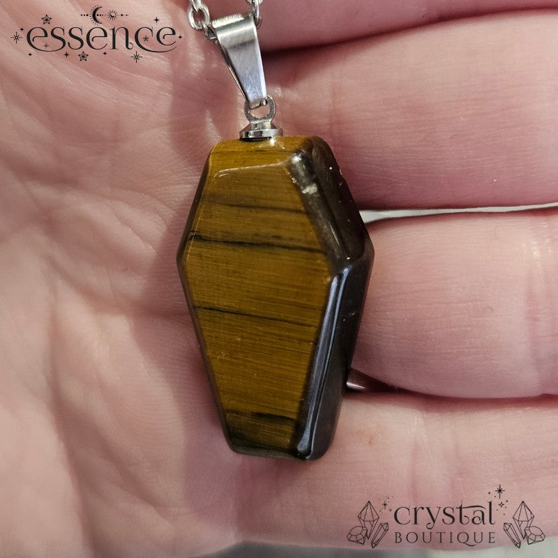 Tigers Eye Coffin Necklace