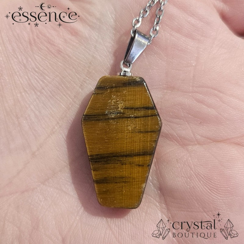 Tigers Eye Coffin Necklace