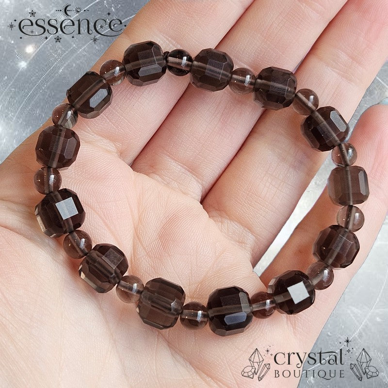 Faceted Cube Ice Obsidian Bracelet