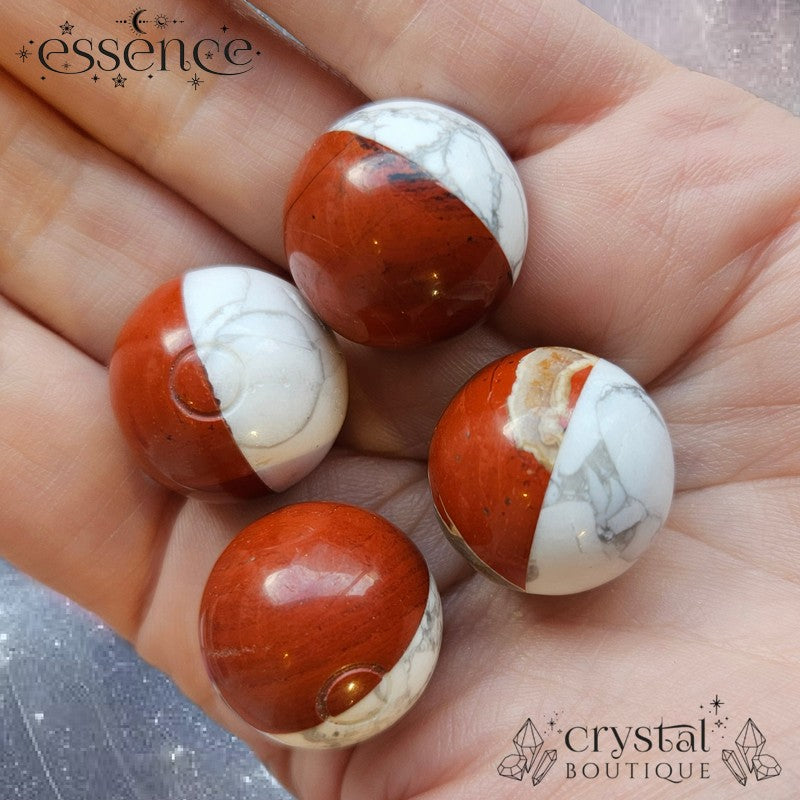 Red Jasper & Howlite Pokeball