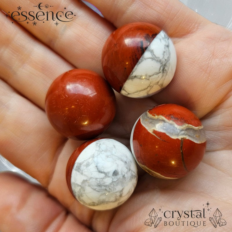 Red Jasper & Howlite Pokeball