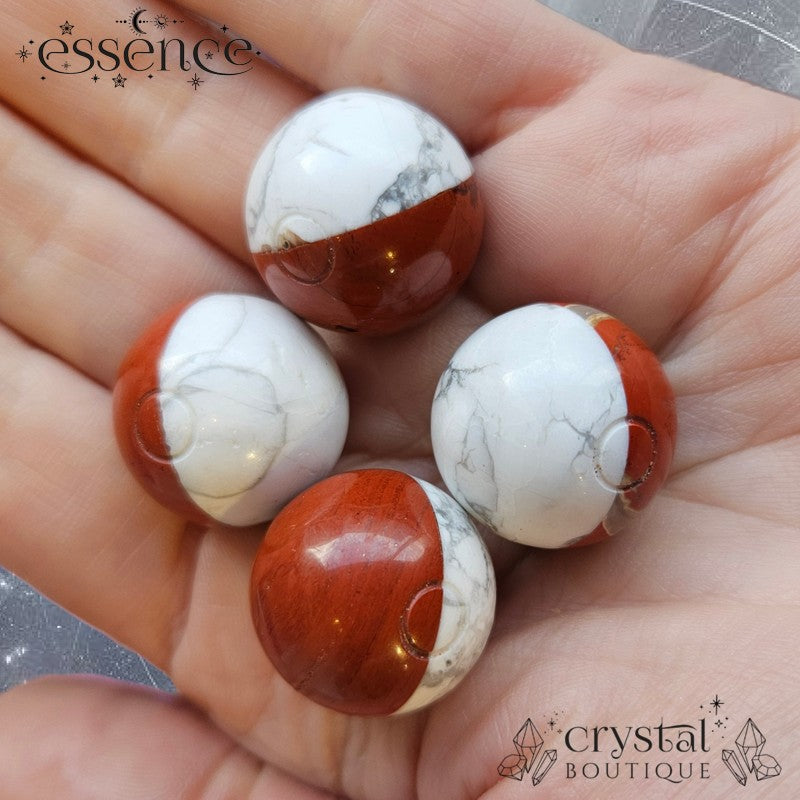 Red Jasper & Howlite Pokeball