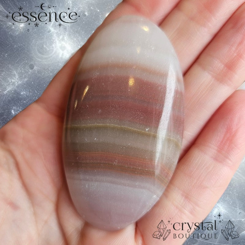 Banded Calcite Palm Stone