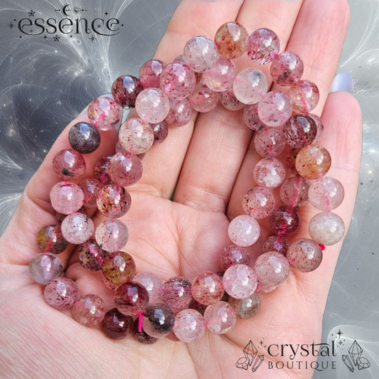 Pink Strawberry Quartz Bracelet