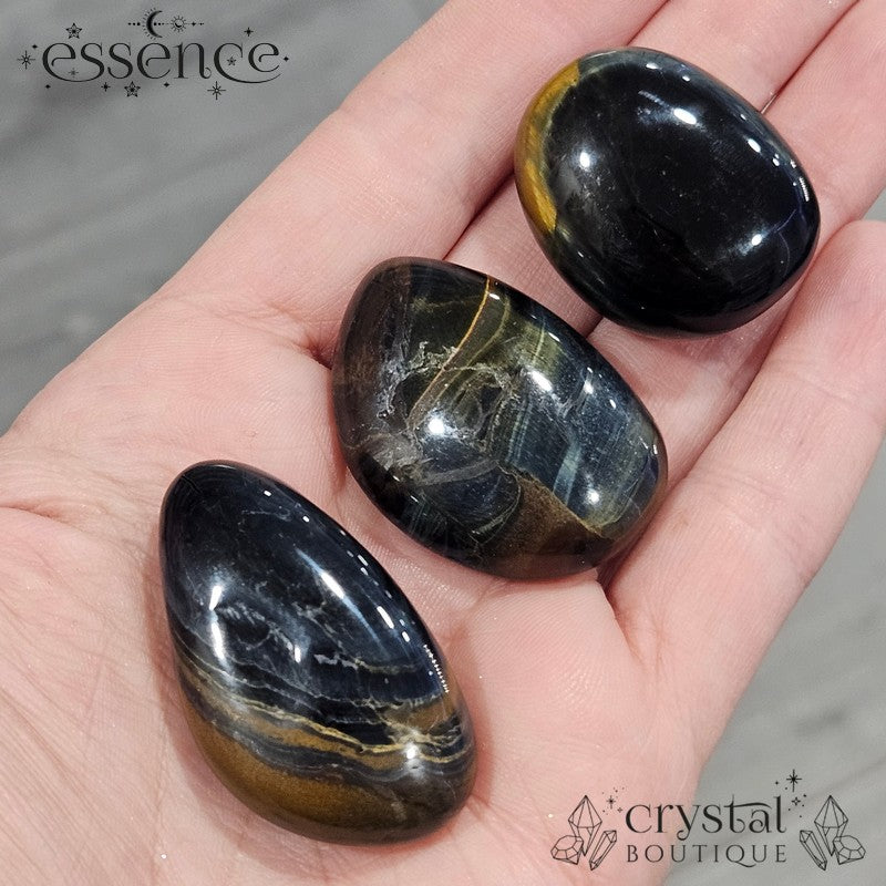 Falcon Eye with Tigers Eye Tumbled Stone