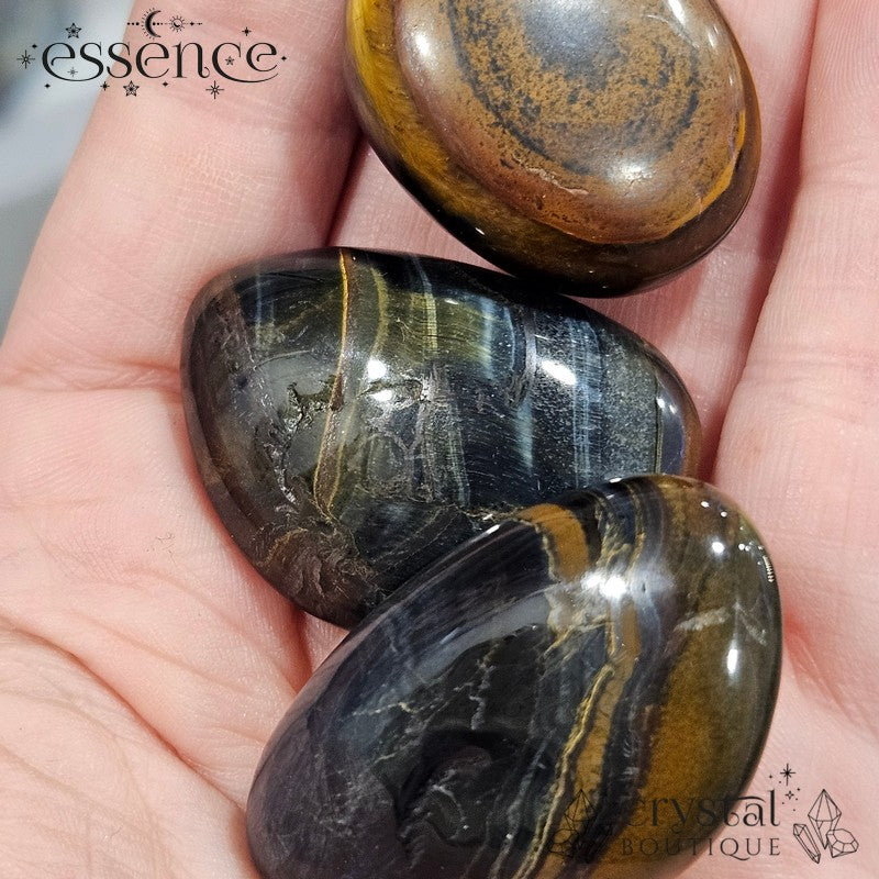 Falcon Eye with Tigers Eye Tumbled Stone