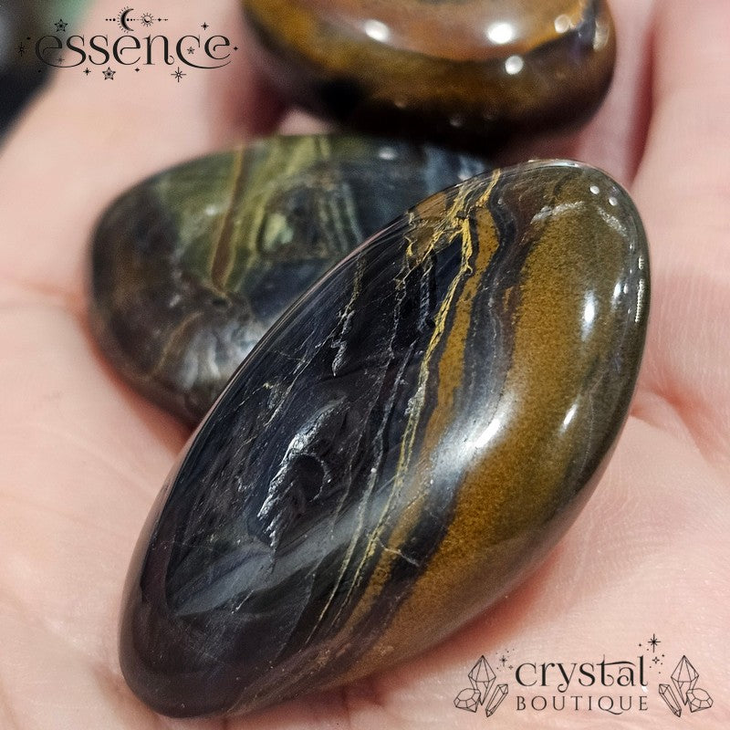 Falcon Eye with Tigers Eye Tumbled Stone