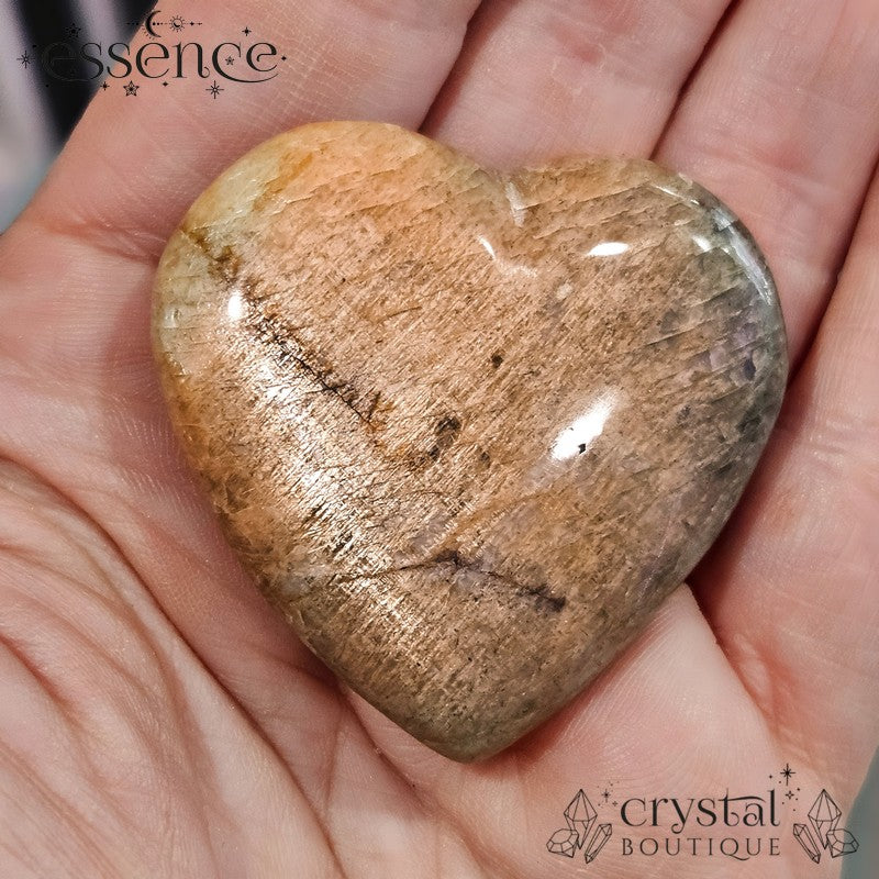 Peach Moonstone Heart